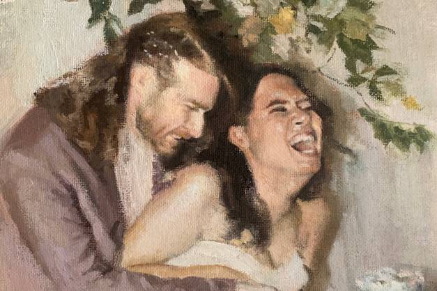 Ian & Melissa, oil on canvas, 18