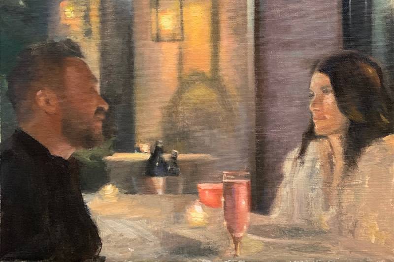 Kristian & Lindsay, oil on canvas, 8