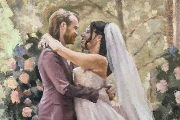 Ian & Melissa In Love, oil on canvas, 18