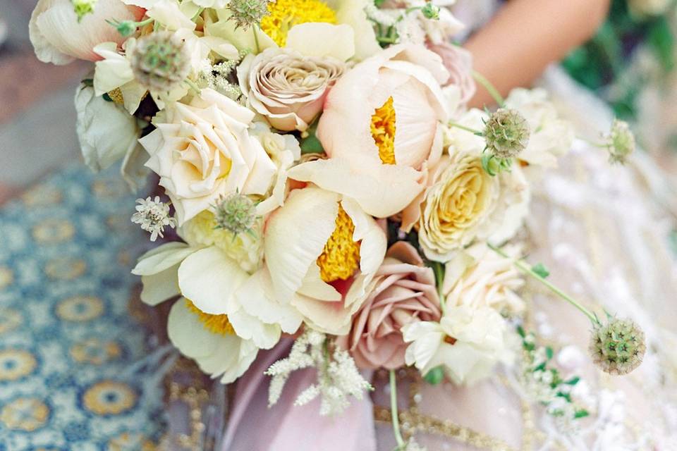 Yellow & Mauve Bridal Bouquet