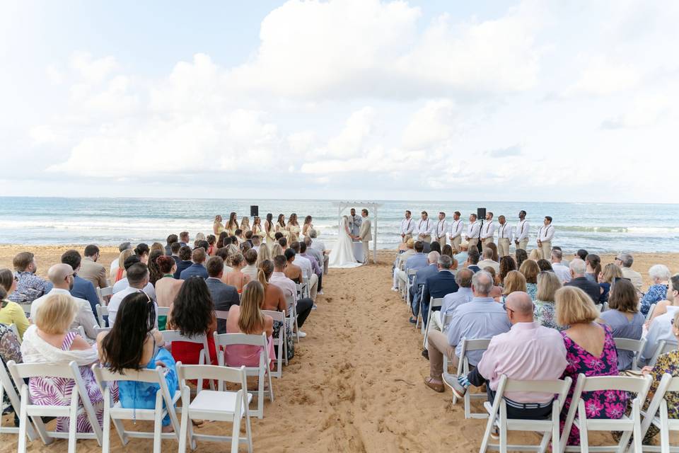 Beachfront destination wedding