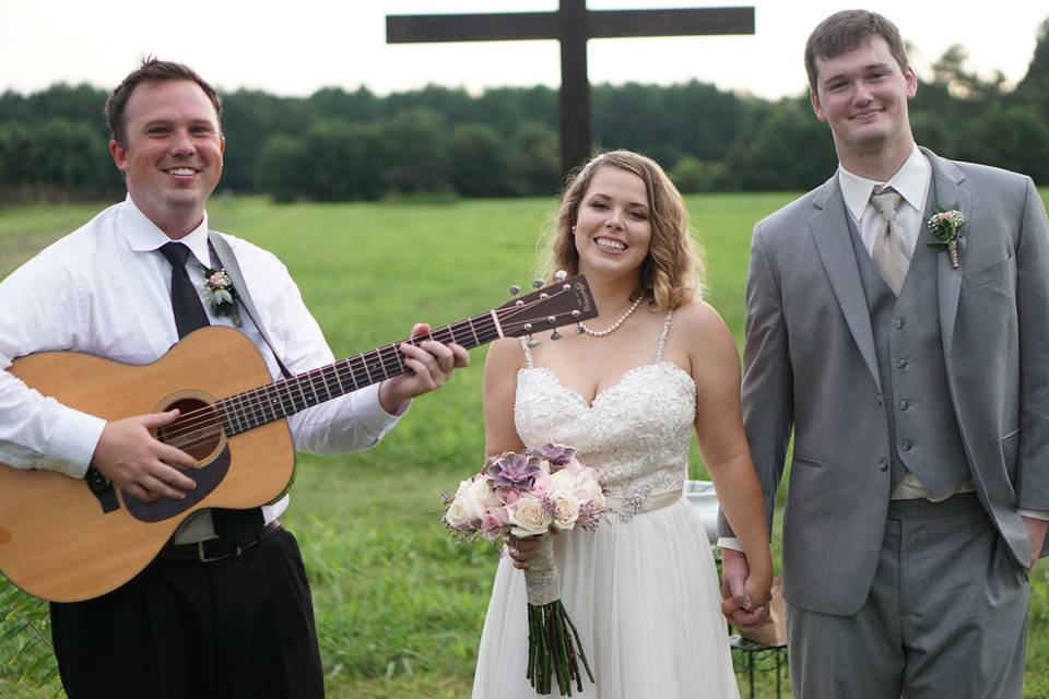 Guitarist with the newlyweds