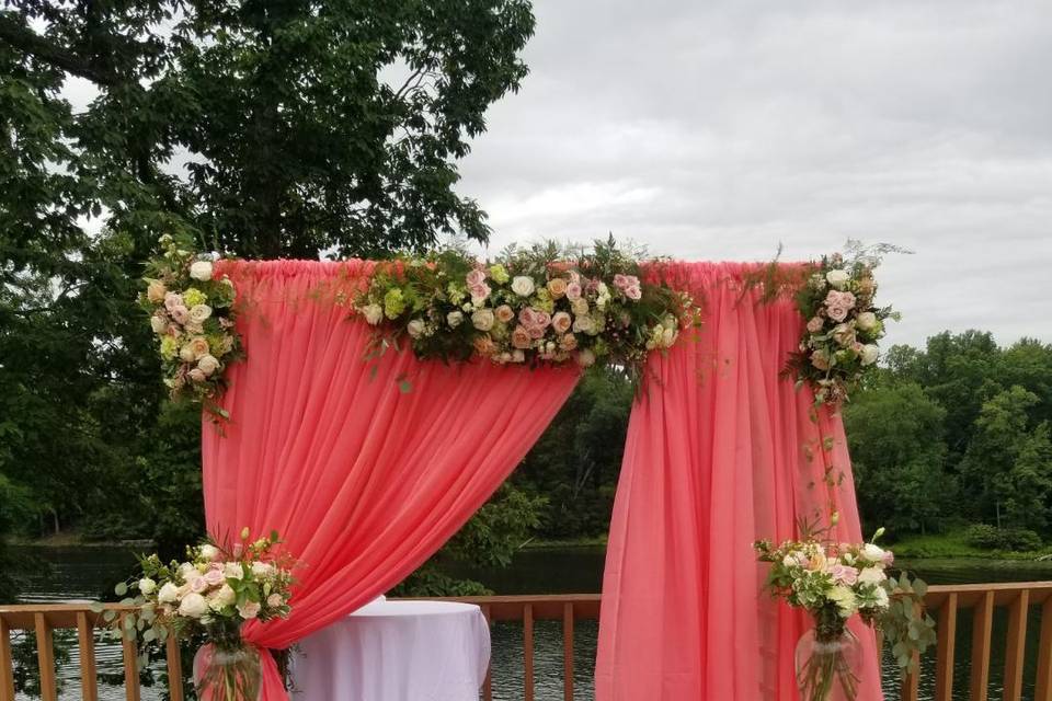 Coral Ceremony Drape