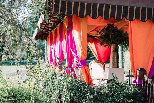 Tent Drape with String lights