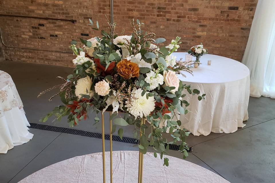 Tall Gold Stand Centerpiece