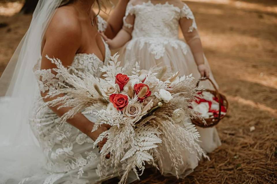 Bride and her Flowergirl