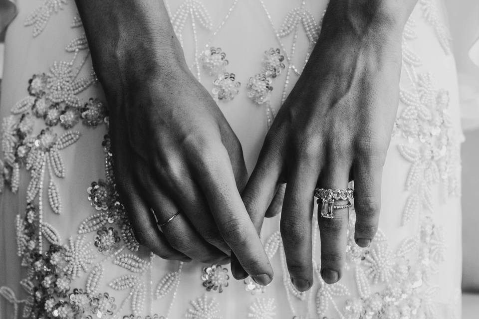 Wedding portrait of hands