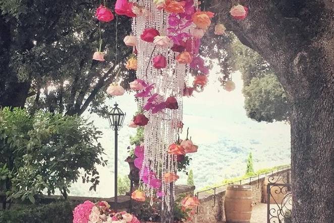 Cascading flowers chandelier