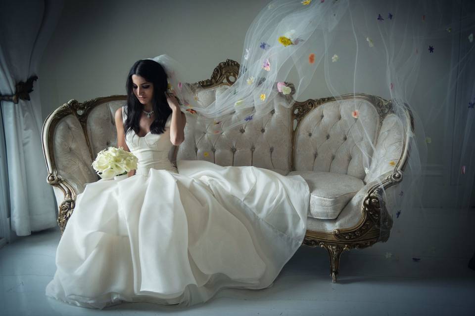 Bride in her suite