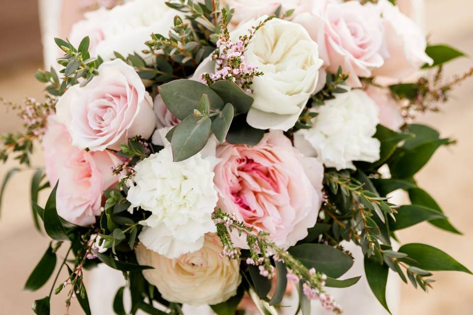 Pops of pink Bridal Boquet