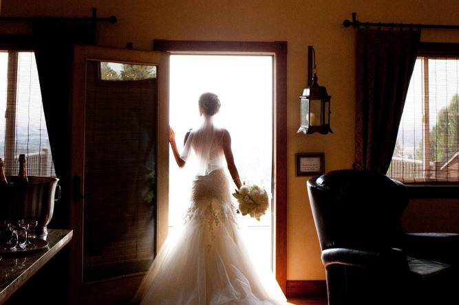 Bride in dressing room