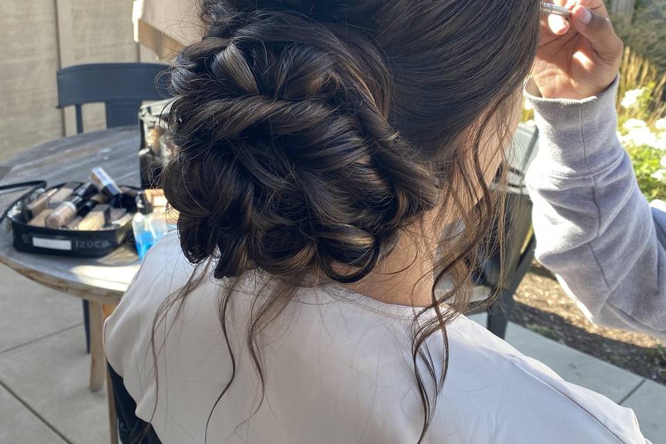 Low texured updo