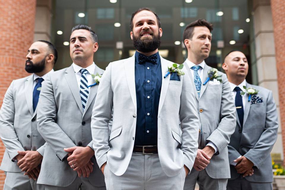 Sharp groomsmen