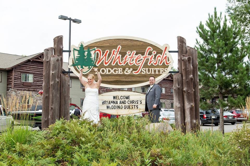 Whitefish lodge welcome sign