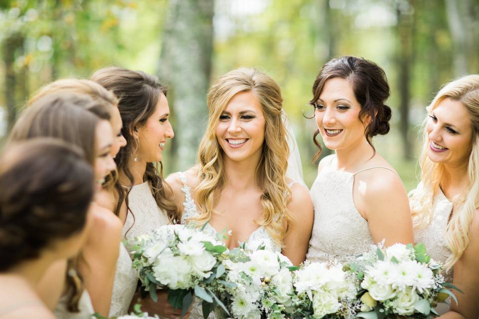 Bride and bridesmaids