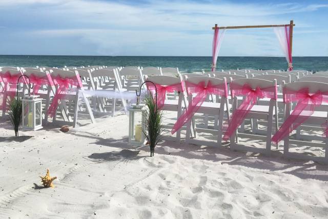 Beach wedding setup