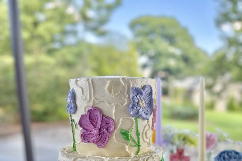 Hand Painted Floral 10in, 8in