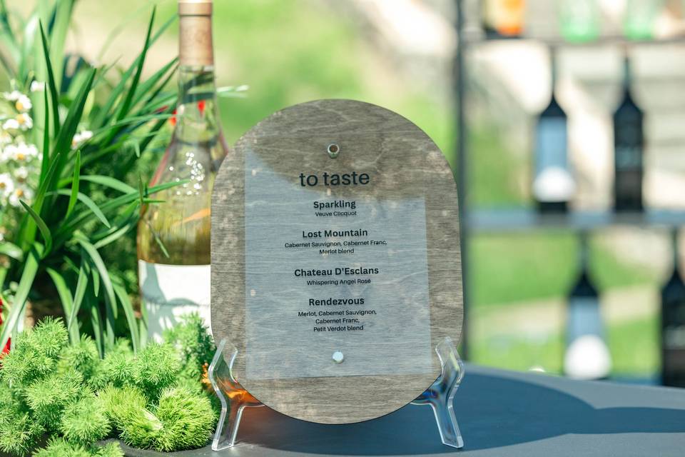 Custom bar menu