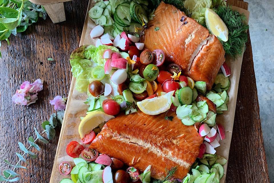 Smoked salmon platter