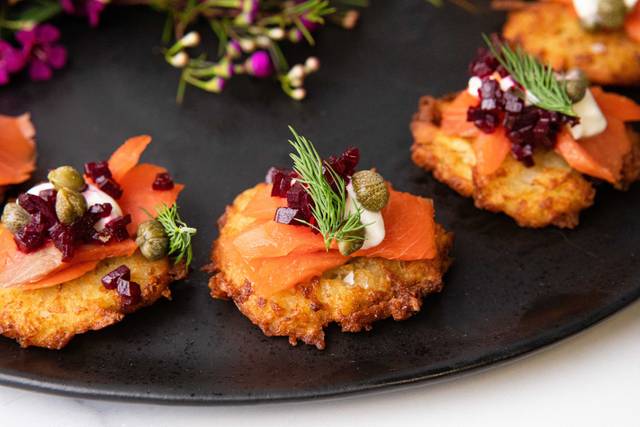 Potato Latke with Cured Salmon