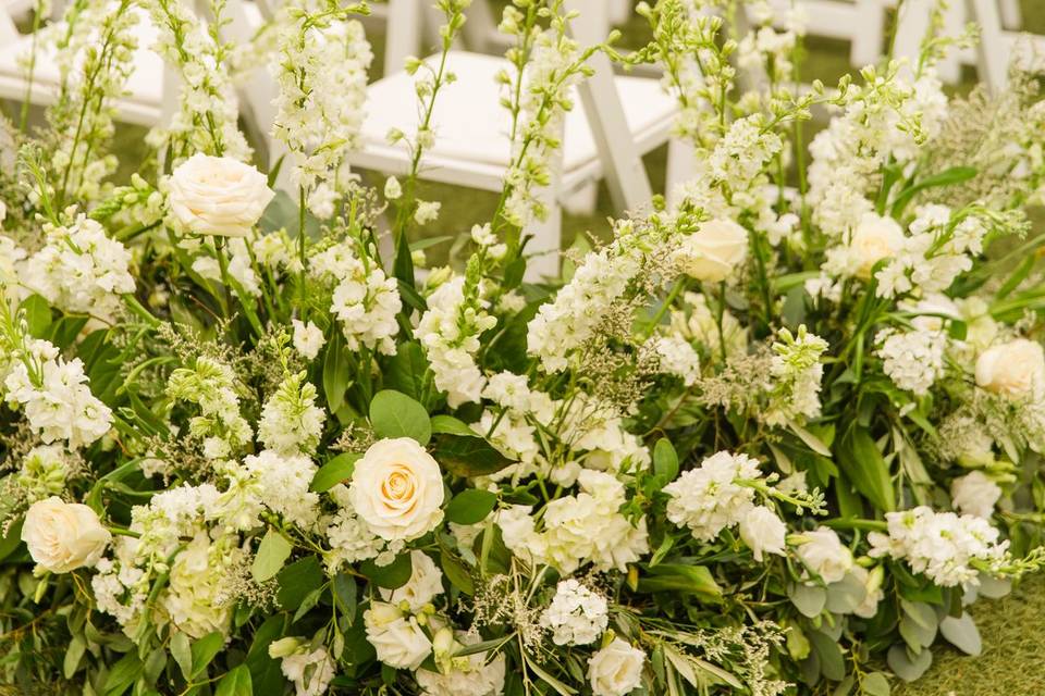 Ceremony meadow aisle