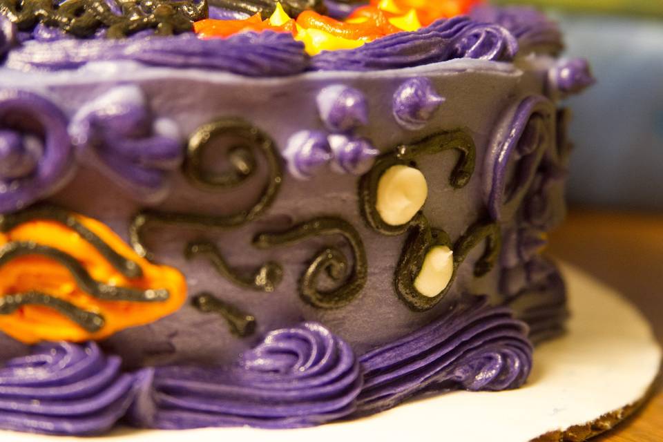 Closeup of HP cake