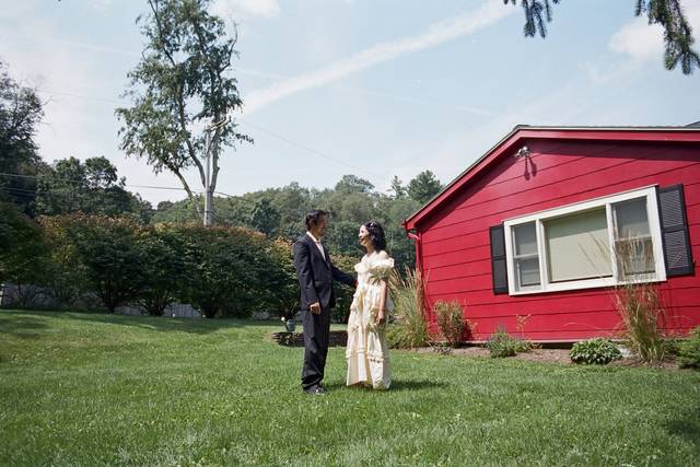 Wedding Day outside of home