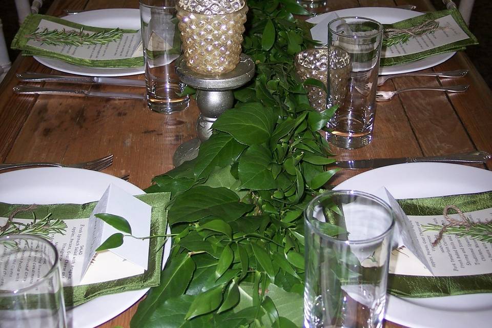 Greenery table garland