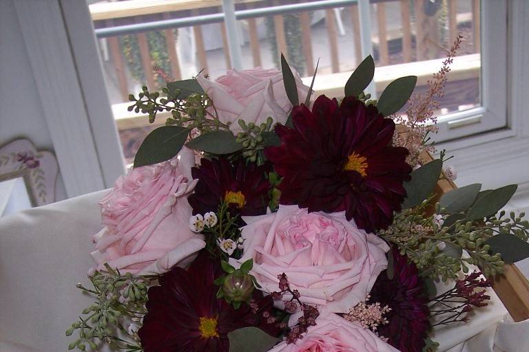 Burgundy with pink Bridal