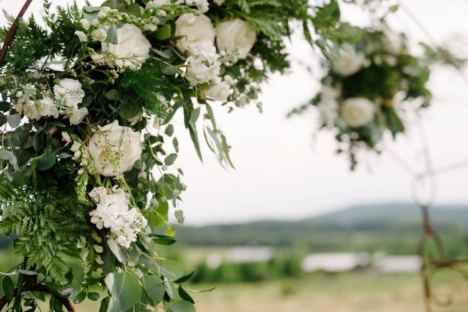 All white and foliage