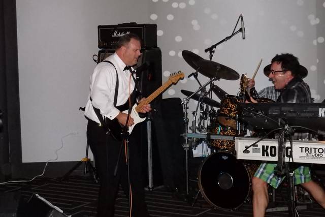 Groom rocking out with The Nerds!