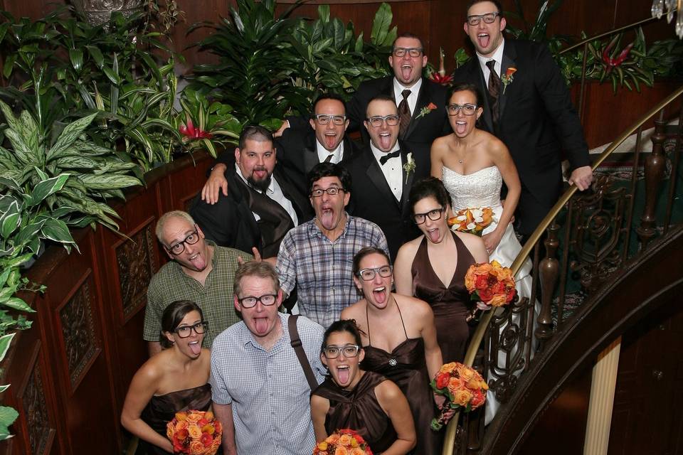 The Nerds with the wedding party!
