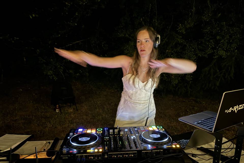 Bride taking over the decks