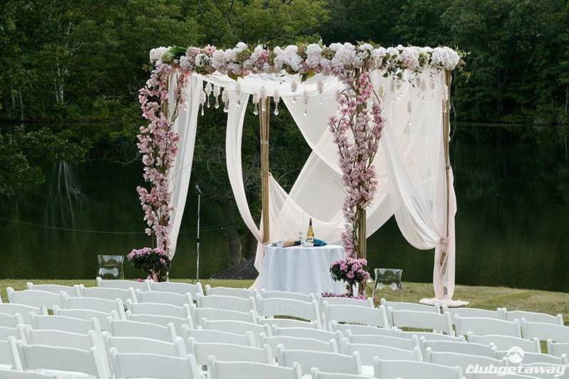 Outdoor wedding setup