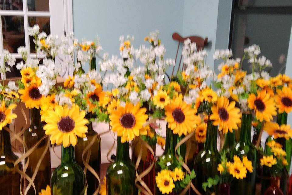 Sunflower centerpieces