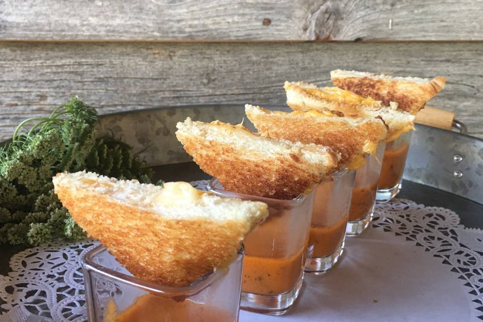 Triple Grilled Cheese Shooters