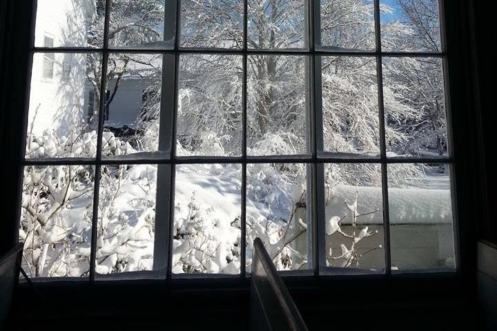 First Parish Unitarian Universalist Church of Duxbury during winter