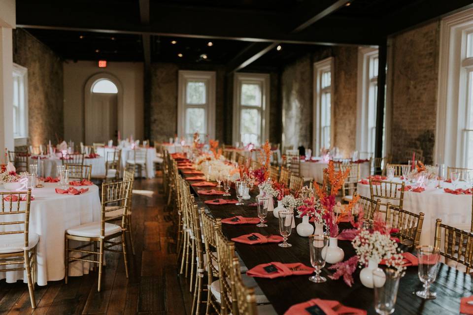 All white table setting