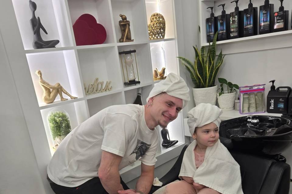 Spa day for flower girl & dad