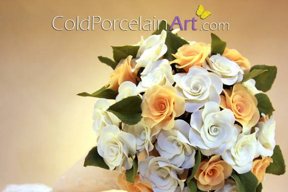 Customized Bouquet with Handcrafted Flowers with pearls accents