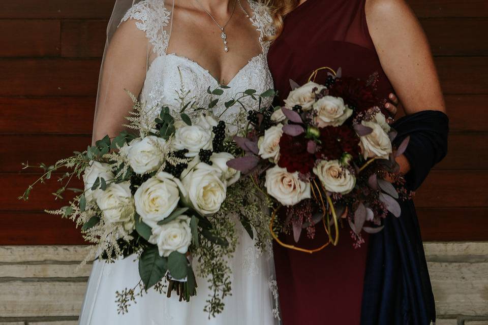 The bride and bridesmaids