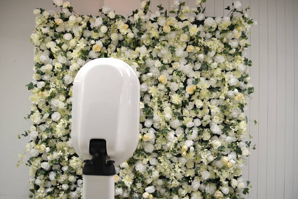 Photo Booth With Flower Wall