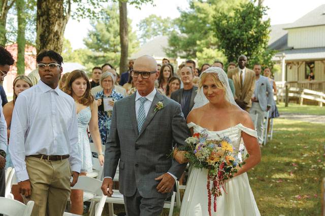 Bride walking down the isle