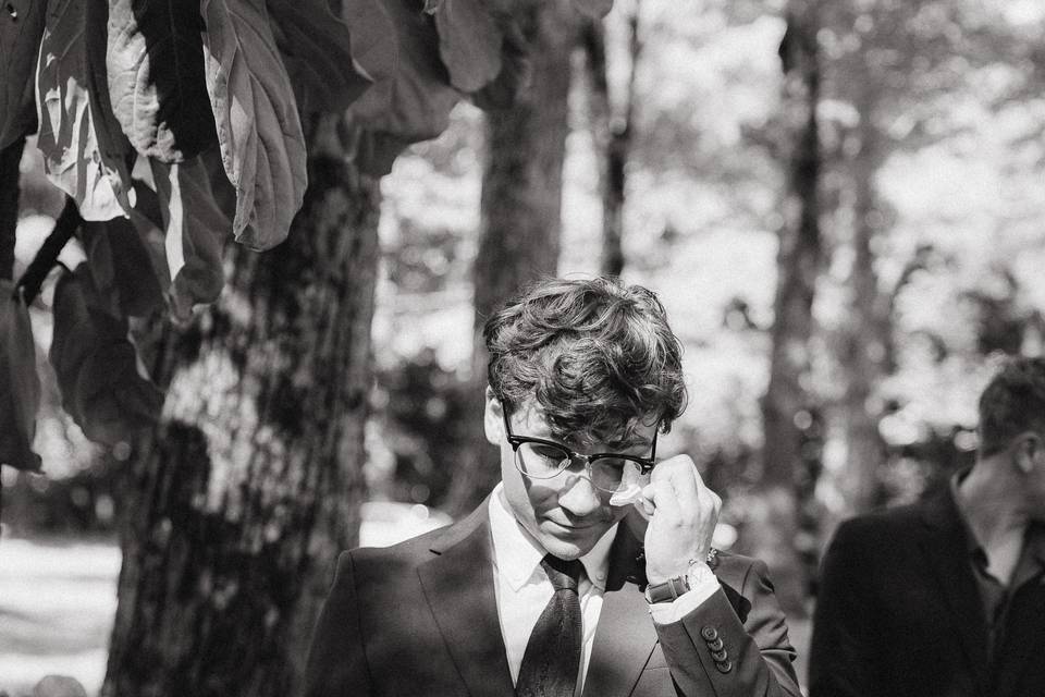 The groom seeing his bride