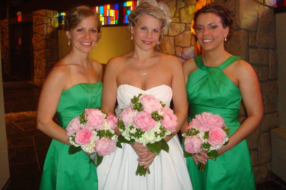 Bride and bridesmaids