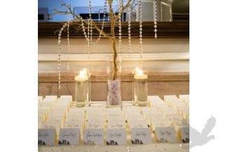 Crystal Garlands accentuating a Placecard Centerpiece.