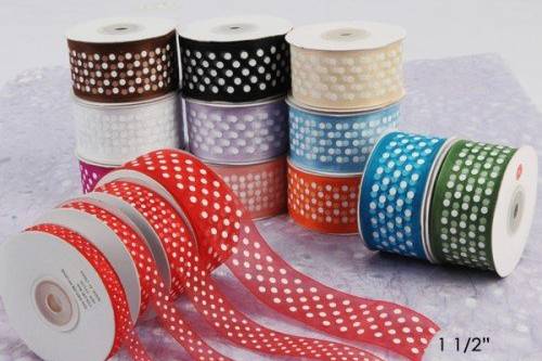 Polka Dot Organza Ribbon (4 Sizes In 12 Colors!)