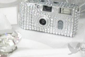 Rhinestone Wedding Camera w/Silver Camera Casing.