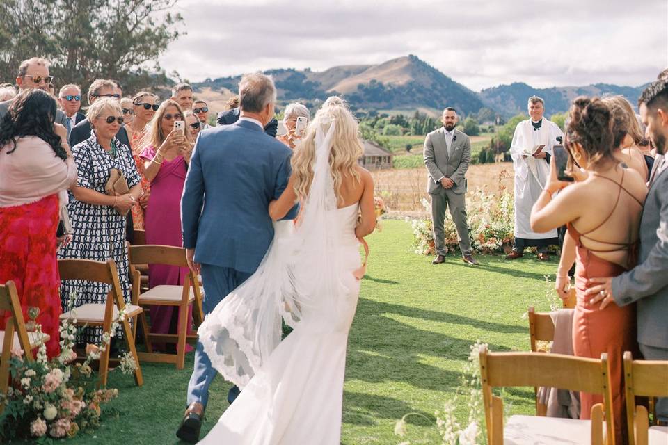 Bride's walk down the aisle