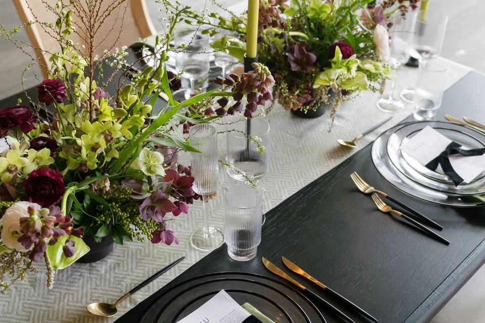Modern and moody tabletop